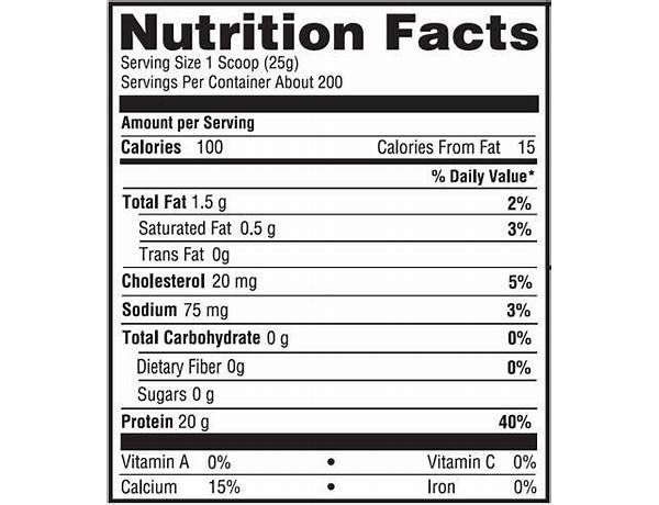 Impact whey isolate nutrition facts