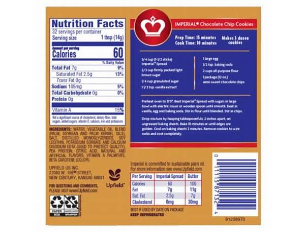 Imperial quarter vegetable oil spread nutrition facts