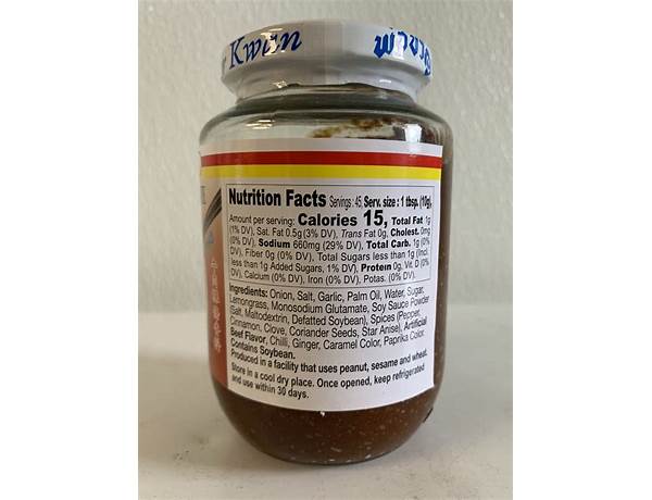 Instant beef flavor paste food facts