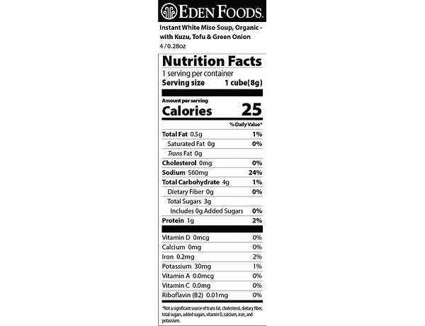 Instant miso soup nutrition facts
