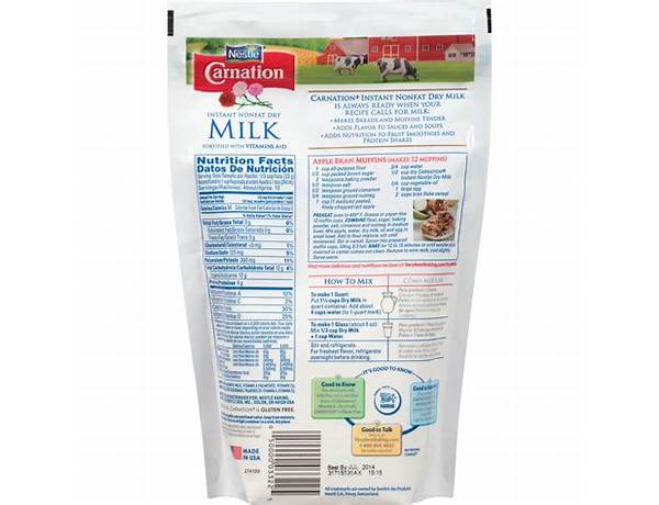 Instant nonfat dry milk food facts
