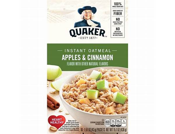 Instant oatmeal apple cinnamon food facts