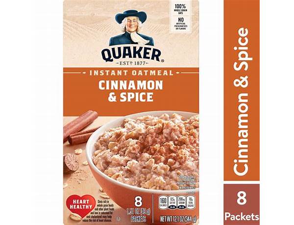 Instant oatmeal cinnamon & spice food facts