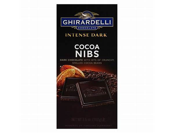 Intense dark chocolate cocoa nibs food facts