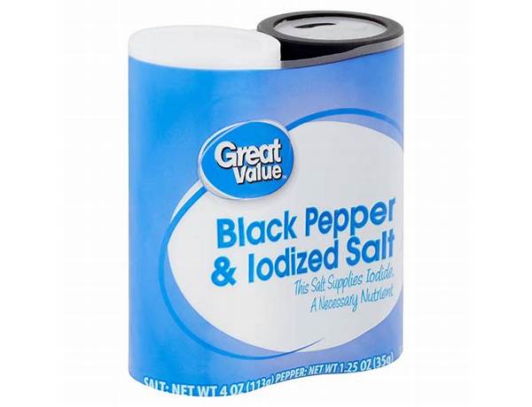 Iodized salt and pepper ingredients