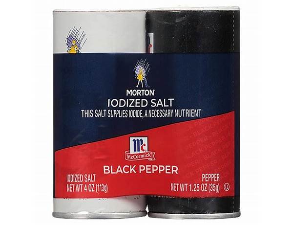 Iodized salt and pepper ingredients