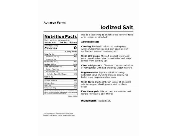 Iodized salt and pepper nutrition facts