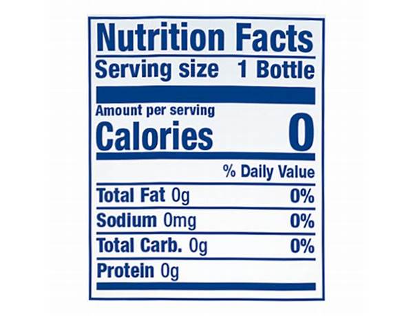 Ionized hydration purified water nutrition facts