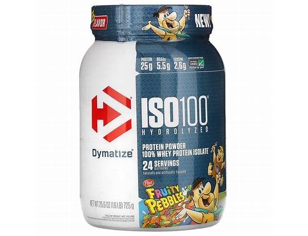 Iso100 hydrolyzed whey protein powder fruity pebbles food facts