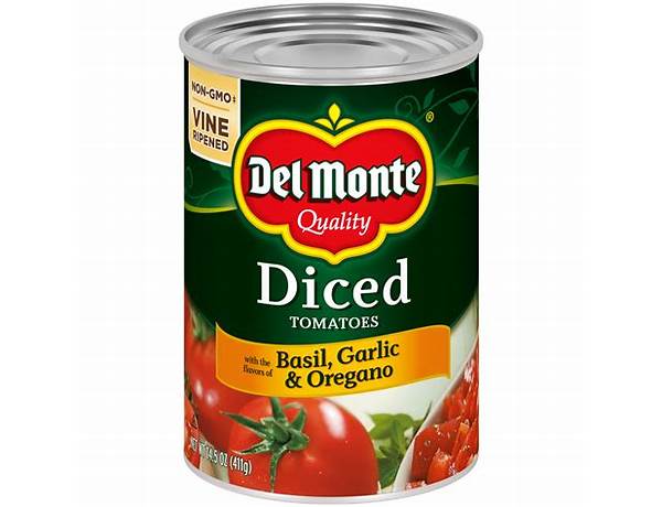 Italian style diced tomatoes with basil, garlic & oregano food facts