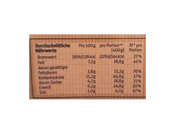 Jütro nutrition facts