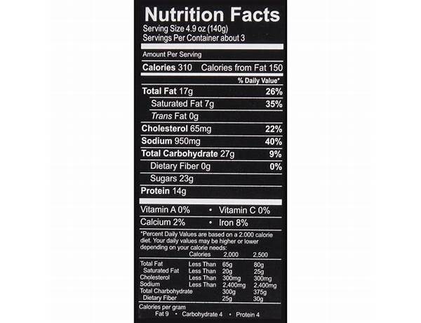 Jack daniels nutrition facts