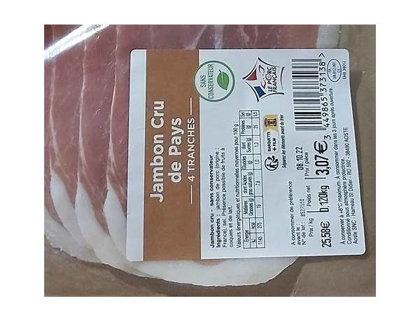 Jambon cru food facts