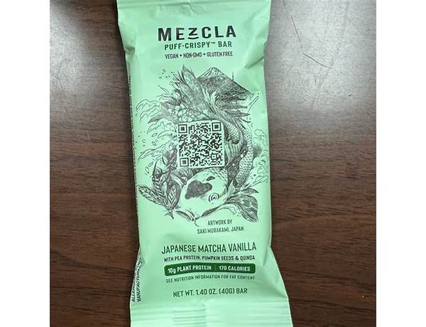 Japanese matcha vanilla puff crispy rice bar ingredients