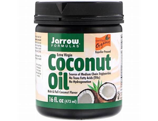 Jarrow formulas, extra virgin coconut oil, rich & full coconut food facts