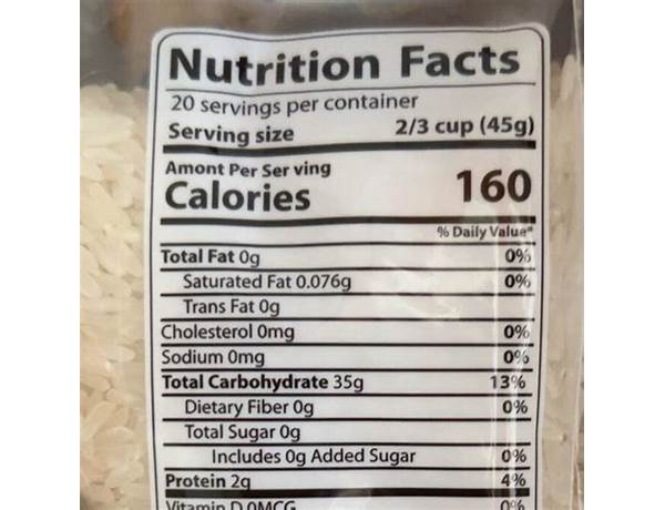 Jasmine rice nutrition facts