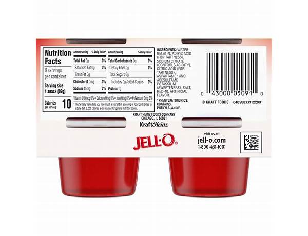 Jello 4ct vanilla nutrition facts