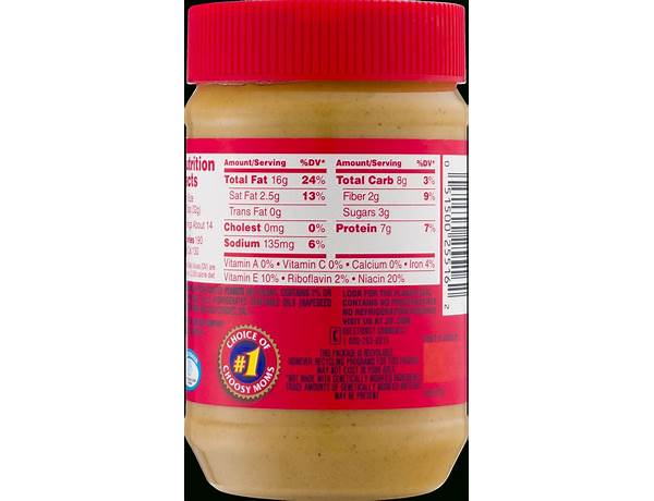 Jif creamy peanut butter nutrition facts