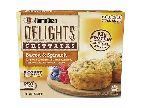 Jimmy dean delights frittatas bacon & spinach food facts