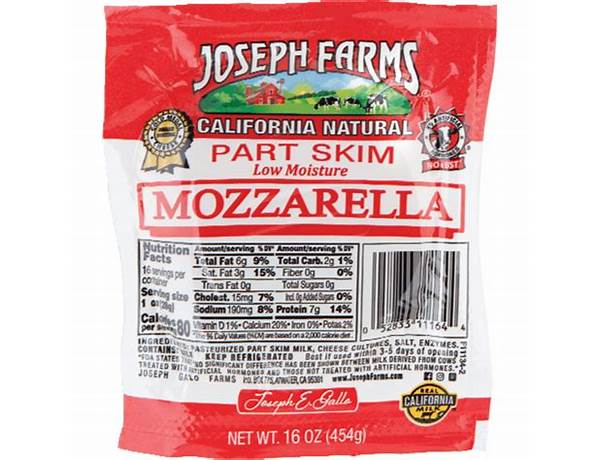 Joseph fams california natural skim low moisture mozzarella ingredients