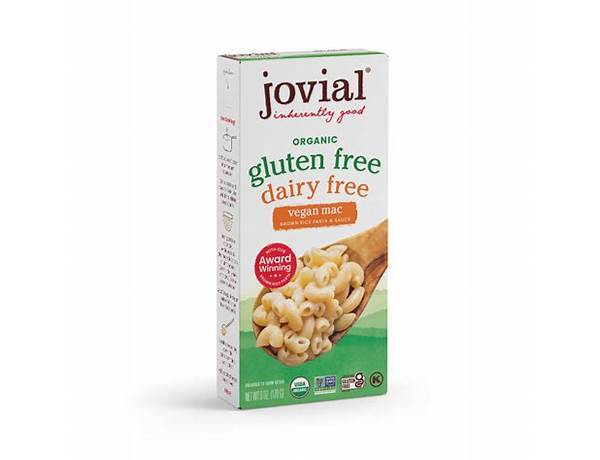 Jovial vegan gluten free mac food facts