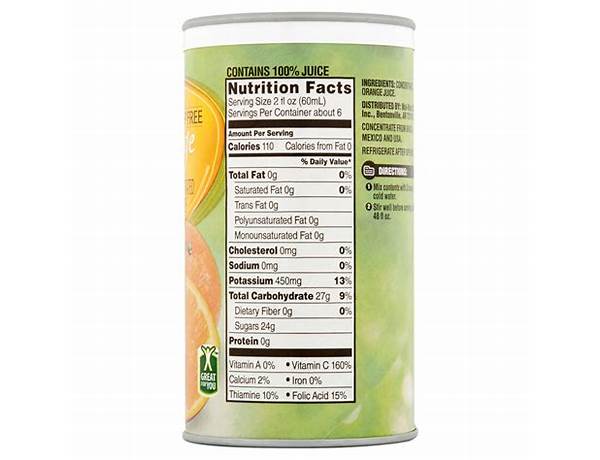 Juice from concentrate nutrition facts