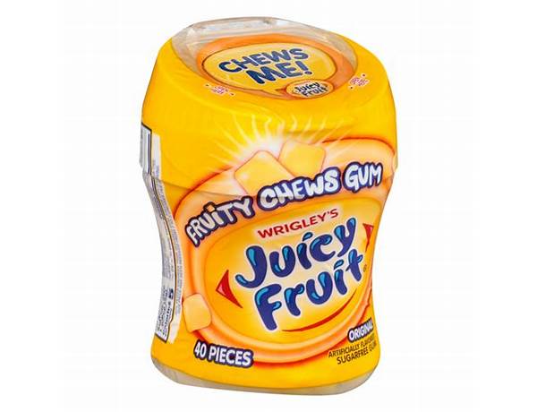 Juicy fruit, fruity chews sugarfree gum, original nutrition facts