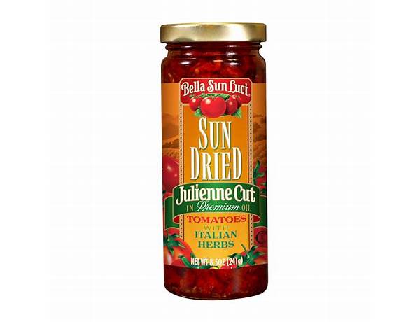 Julienne cut sun dried tomatoes with italian herbs in oil food facts