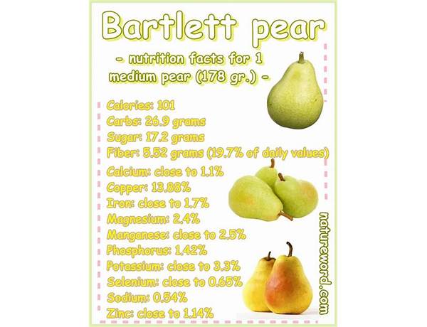 Just bartlett pears food facts