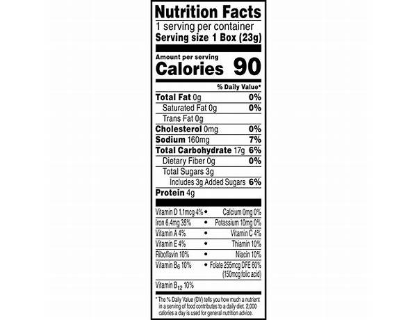 K-favourites nutrition facts