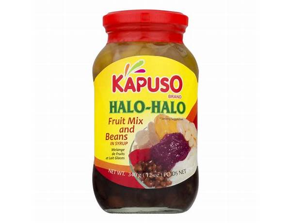 Kapuso halo-halo fruit mix and beans in syrup ingredients