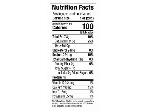 Kashkavall nutrition facts