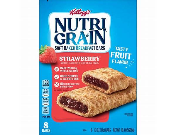 Kellogg's nutri-grain cereal bars strawberry 1.3oz food facts