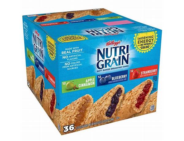 Kellogg's nutri-grain cereal bars strawberry 1.3oz nutrition facts