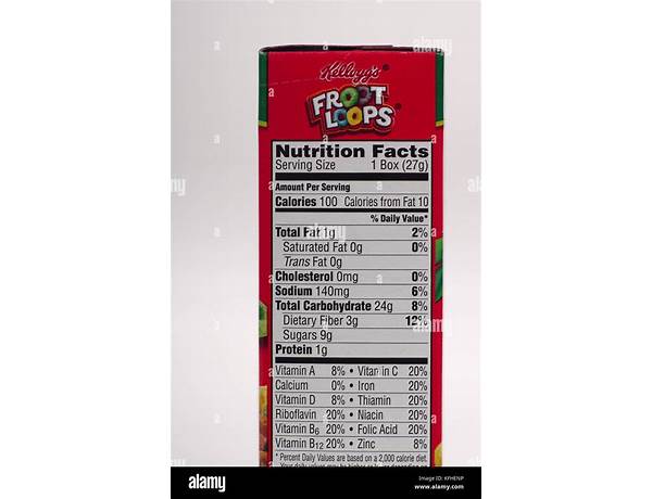 Kellogs froot loops box food facts