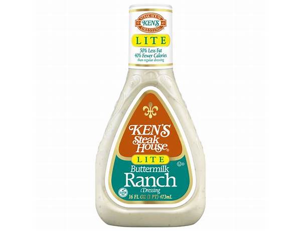 Ken's steak house lite buttermilk ranch dressing food facts