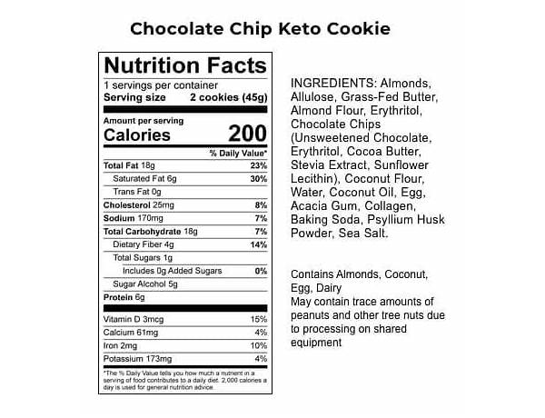 Keto cookie food facts