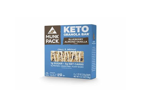 Keto granola bar blueberry almond vanilla food facts