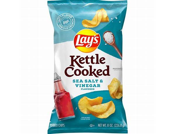 Kettle cooked sea salt, and vinegar, potato chips food facts