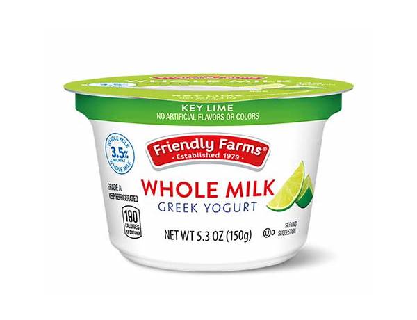 Key lime whole milk greek yogurt food facts
