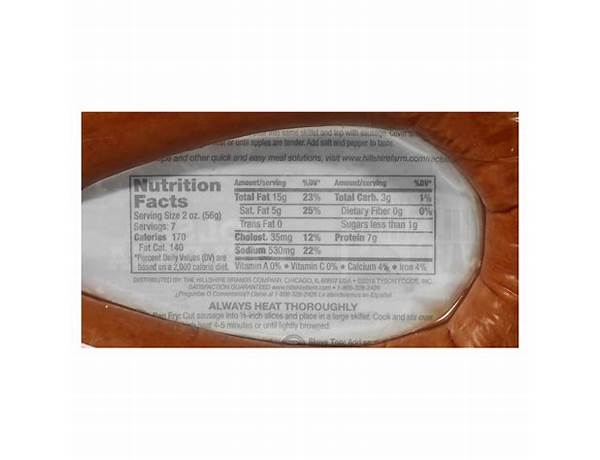 Kielbasa nutrition facts