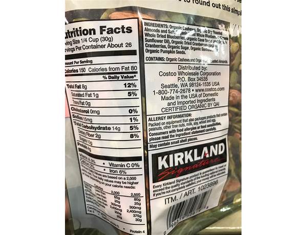 Kirkland nutrition facts