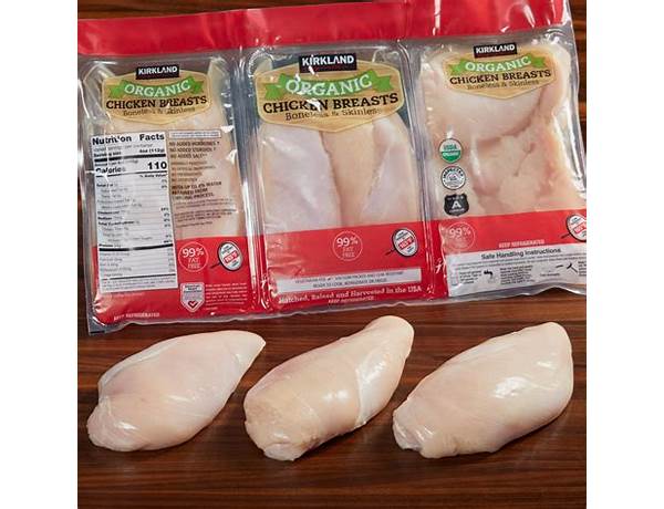 Kirkland organic chicken breasts boneless & sk8nless food facts