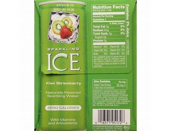 Kiwi strawberry sparkling water nutrition facts