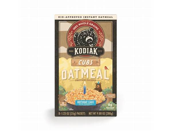 Kodiak cubs oatmeal birthday cake food facts