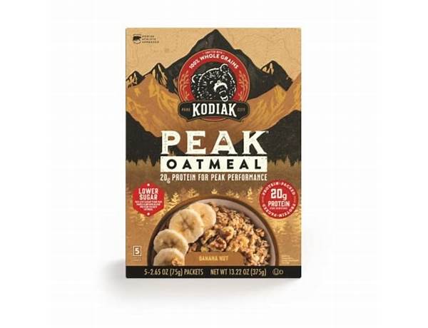 Kodiak peak oatmeal banana nut food facts