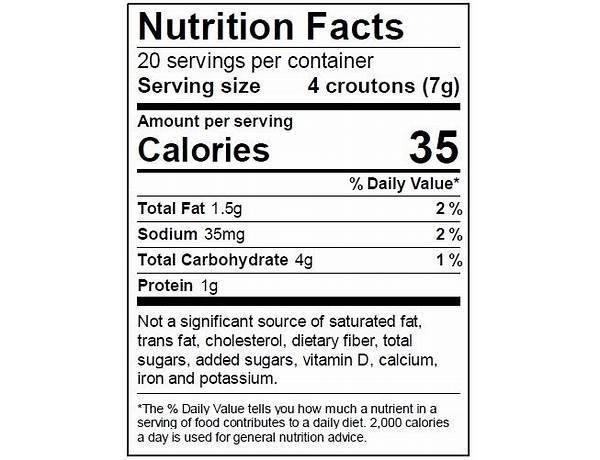 Kräuter croûtons nutrition facts