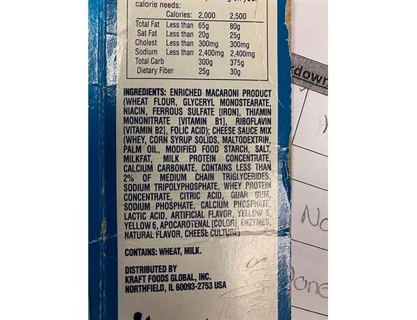 Kraft dinner original ingredients