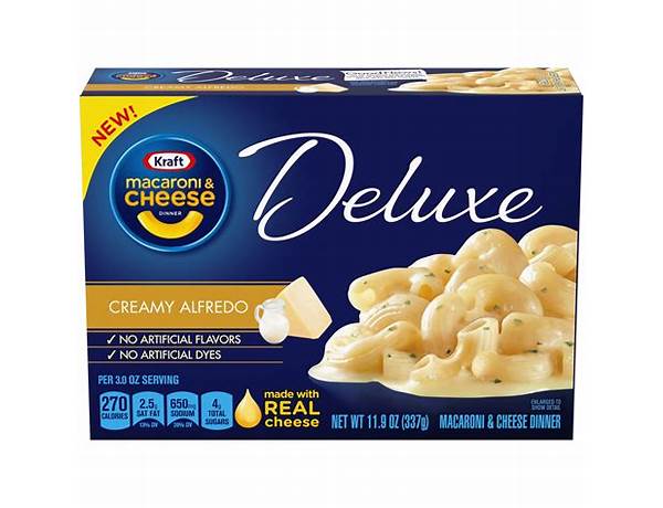 Kraft mac and cheese deluxe creamy alfredo food facts