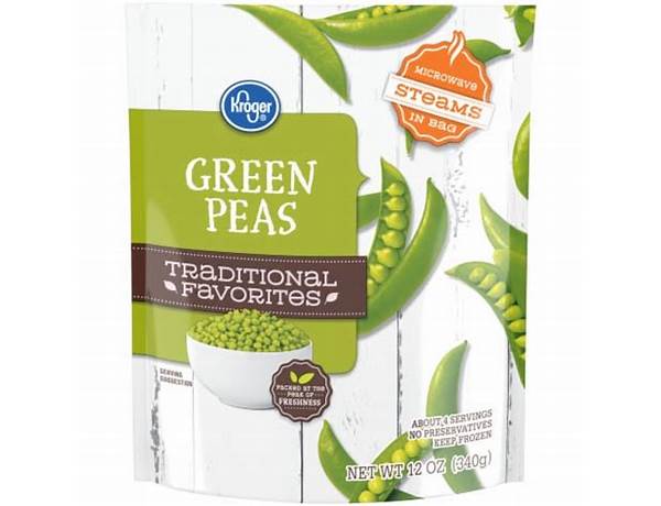 Kroger, green peas nutrition facts